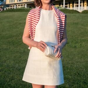 Theory Sleeveless Cotton Tweed Shift Dress